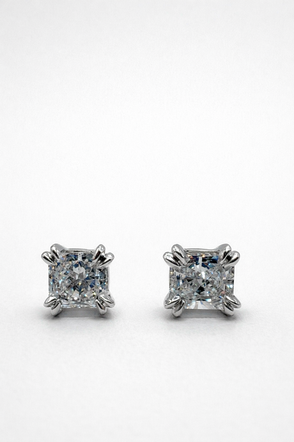 Square Radiant Diamond Studs
