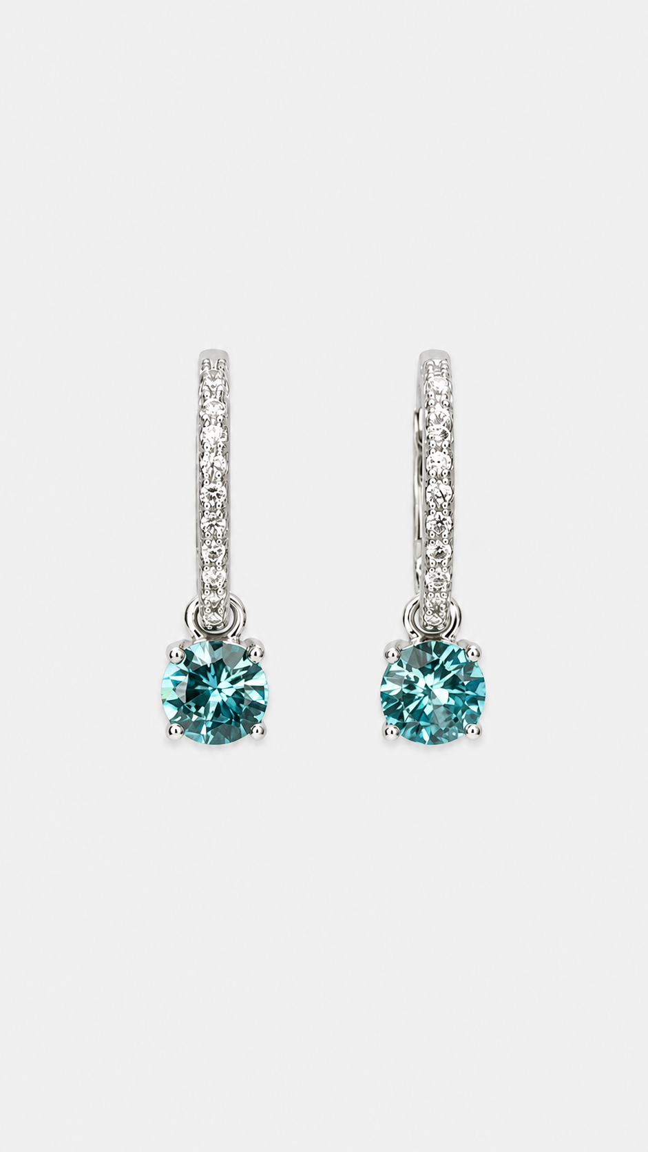 Blue Zircon Dangle Earrings