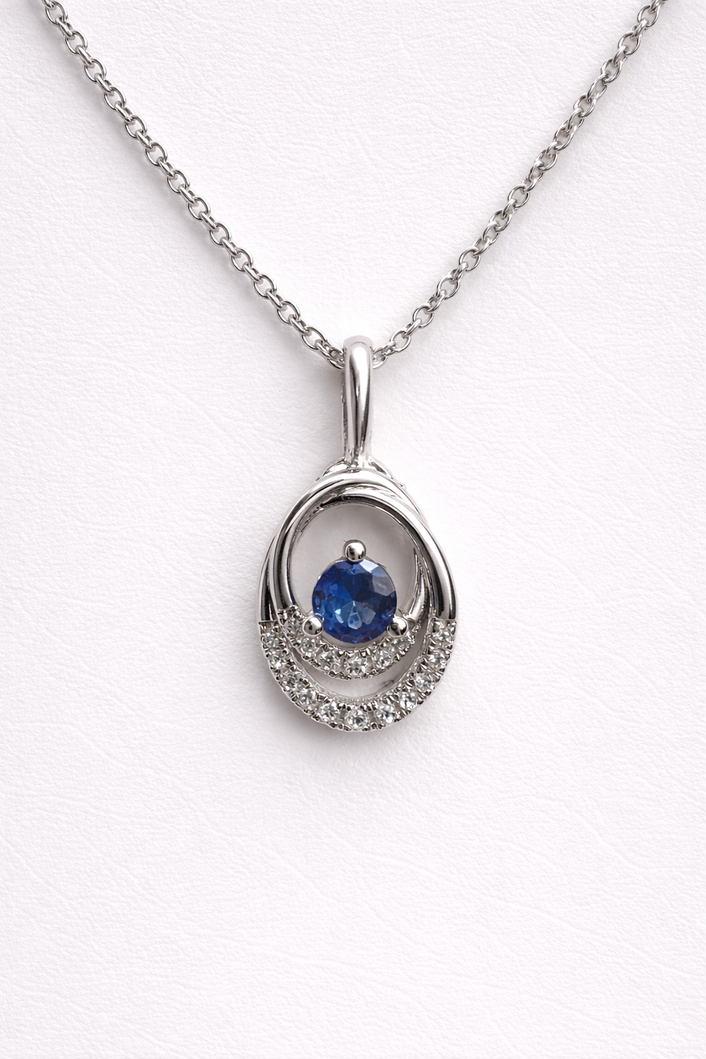 Sapphire Swirl Pendant Necklace