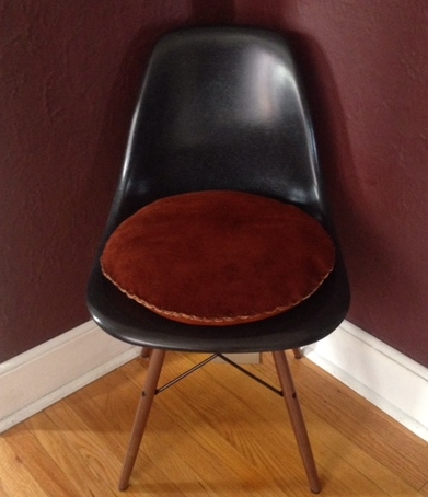 16" dual sided buffalo hide hand sewn pillow