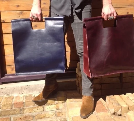wood+leather road bags (sold)