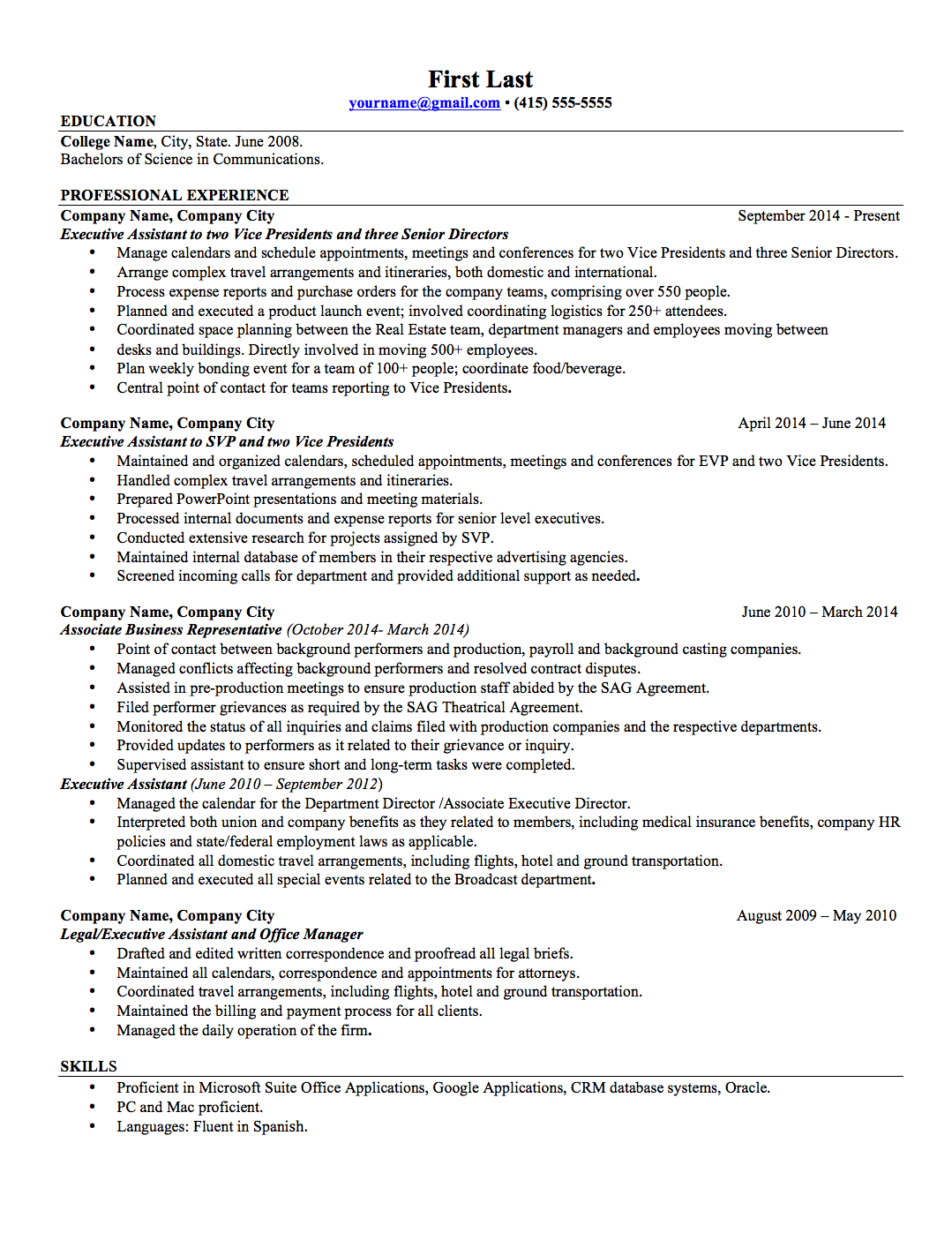Sample Resume 1