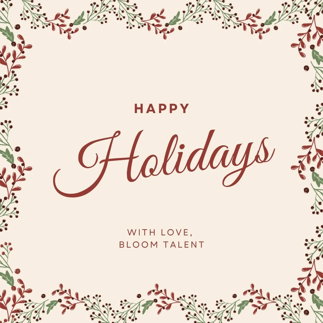 Merry Christmas &amp; Happy New Year from our Bloom Talent family to yours ❤️🎄✨Wishing you a warm &amp; happy holiday!