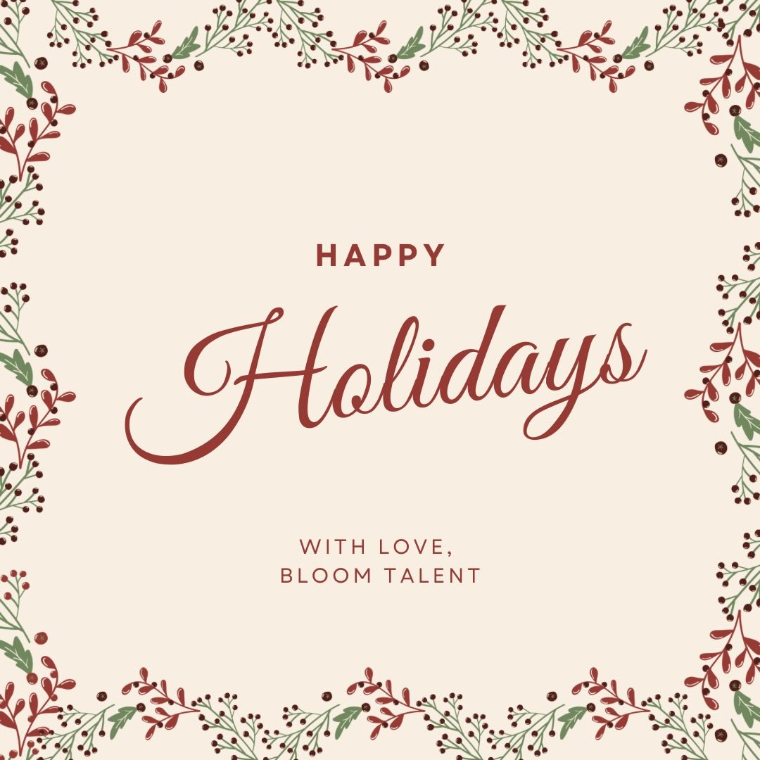 Merry Christmas &amp; Happy New Year from our Bloom Talent family to yours ❤️🎄✨Wishing you a warm &amp; happy holiday!
