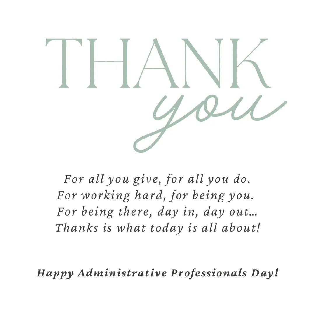 Happy Administrative Professionals Day! ✨ To our incredible admins &mdash; the ones who keep the details handled, processes organized and the whole team moving forward &mdash; we see you, we appreciate you, and we&rsquo;re so grateful for everything 