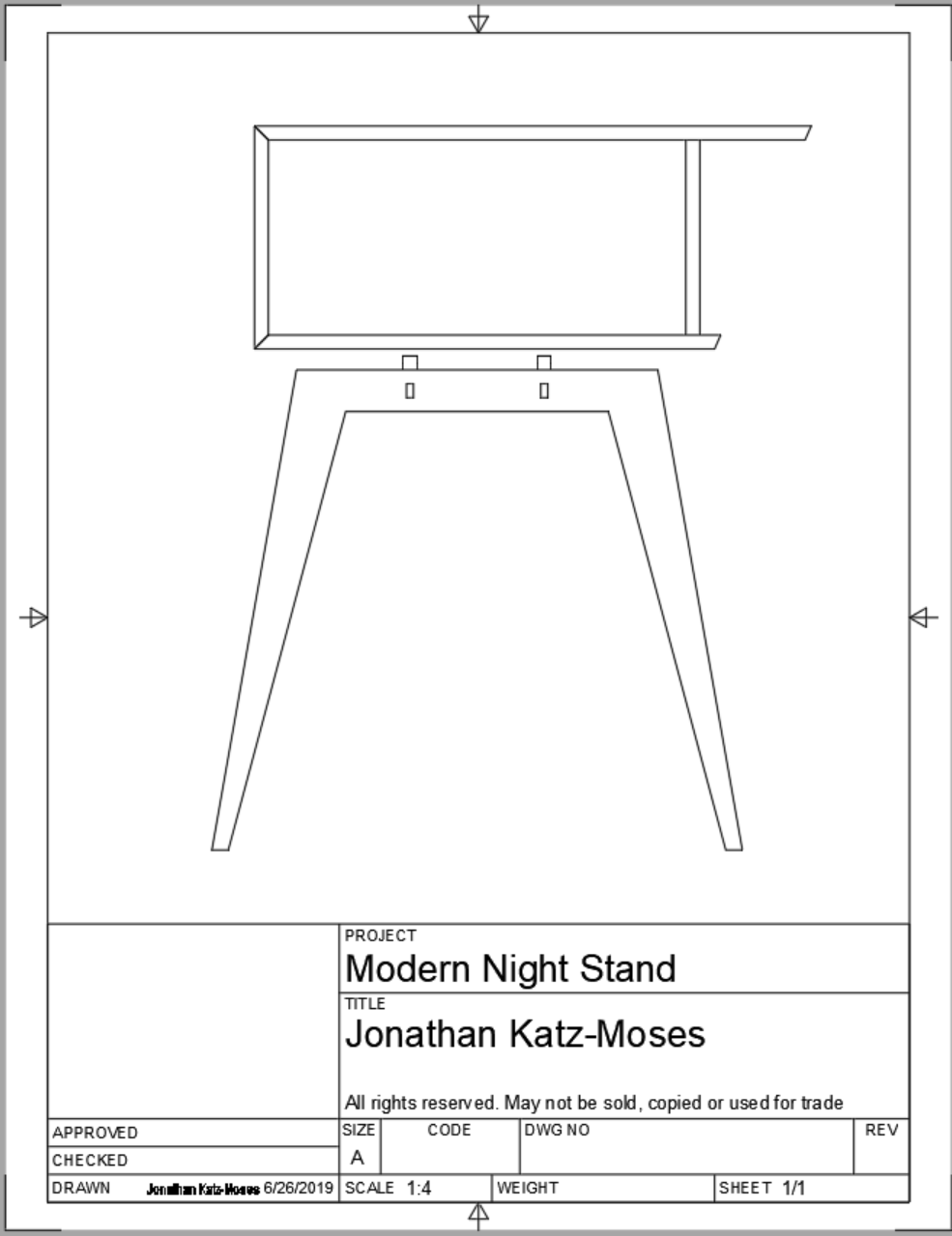 Modern Nightstand DIGITAL PLANS ONLY — Katz-Moses Woodworking