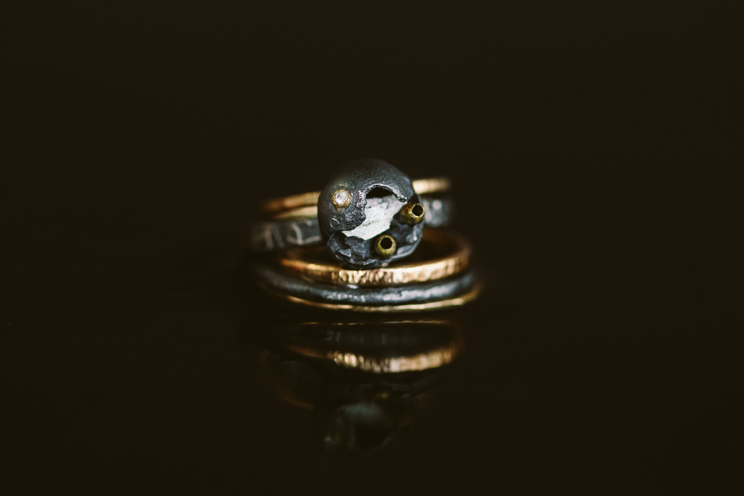 Argentium Silver, 18k Gold, Diamond