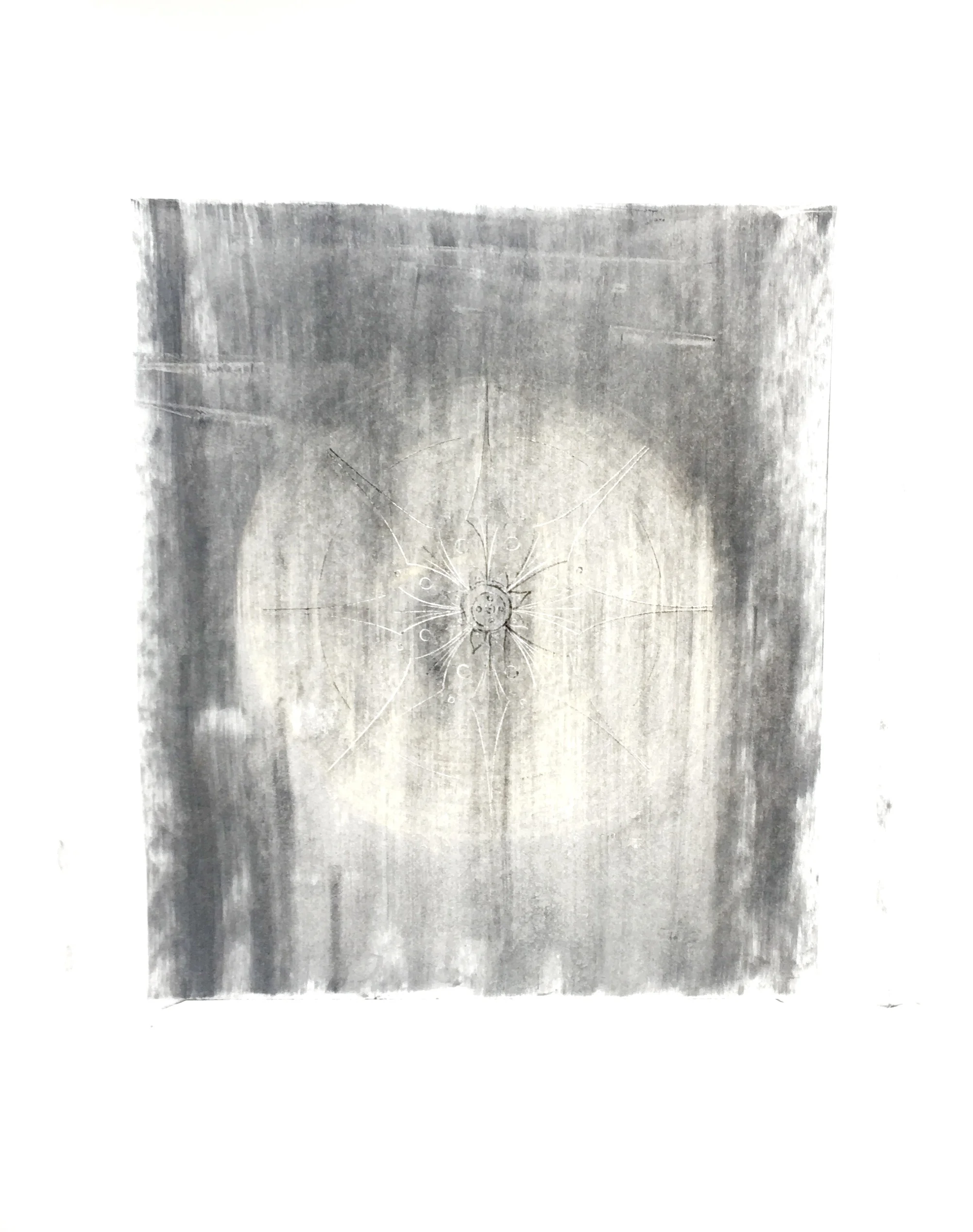 Impressed Mandala - 24 X 18 - Impressed Line, Ink, Pencil and Charcoal on Bristol