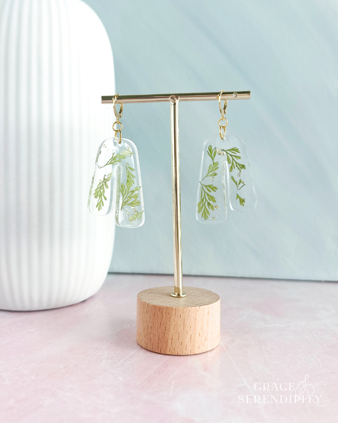 Fern Pressed Earrings from Grace and Serendipity