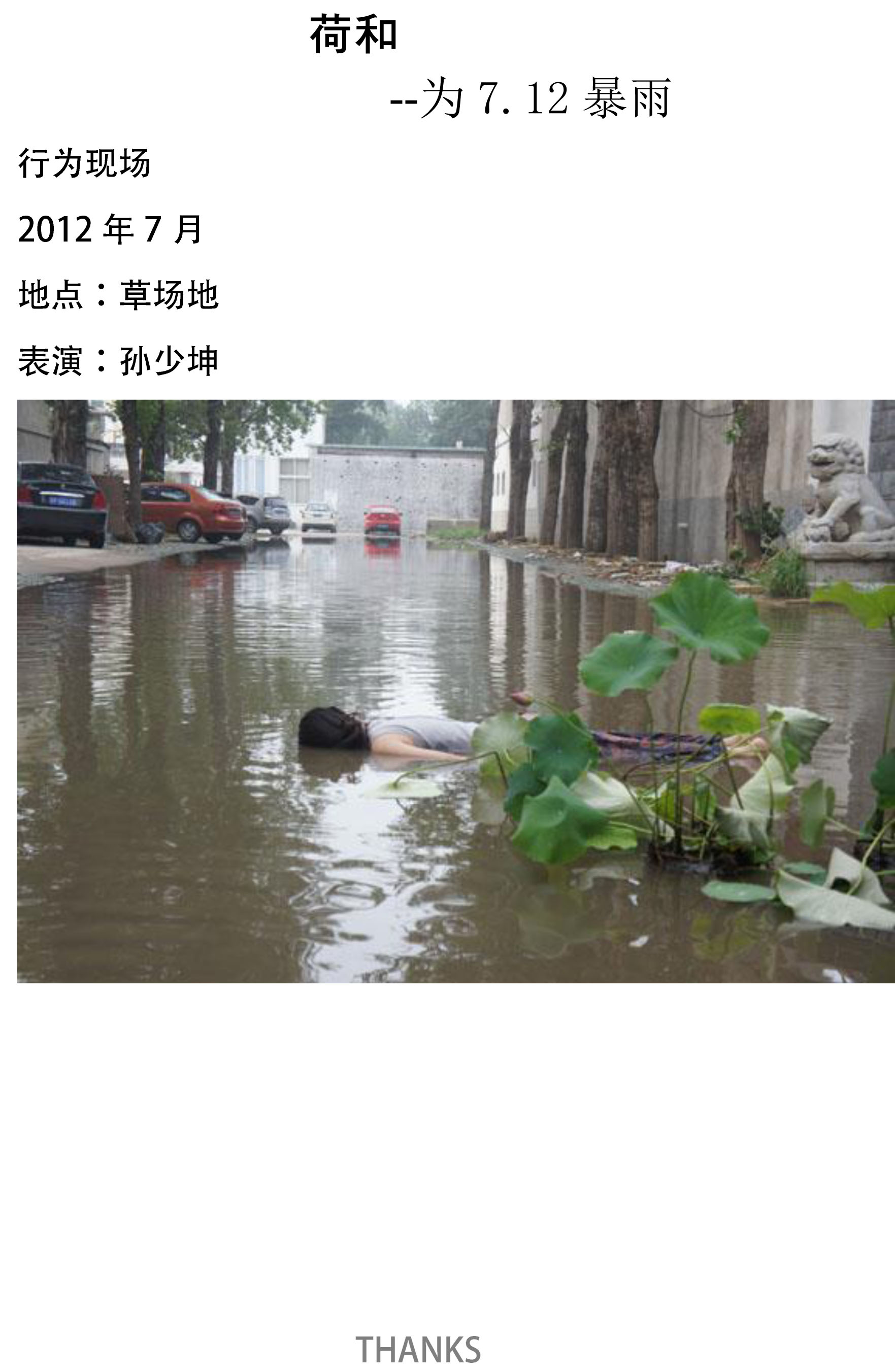 Harmony/2012/materials: lotus, Beijing flood water/Cao shang di