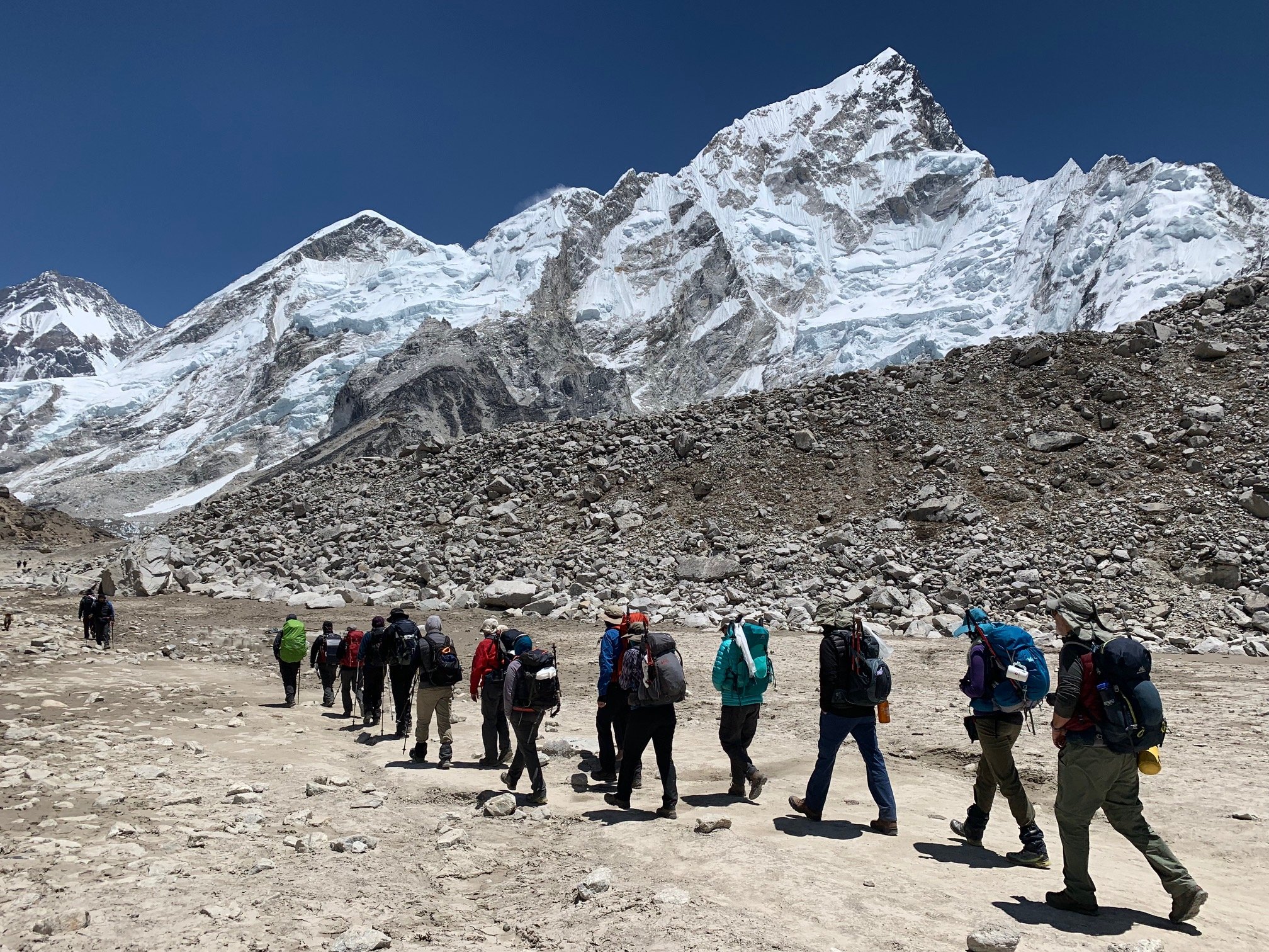 Ian Taylor Trekking team hiking onto Everest Base Camp.jpg