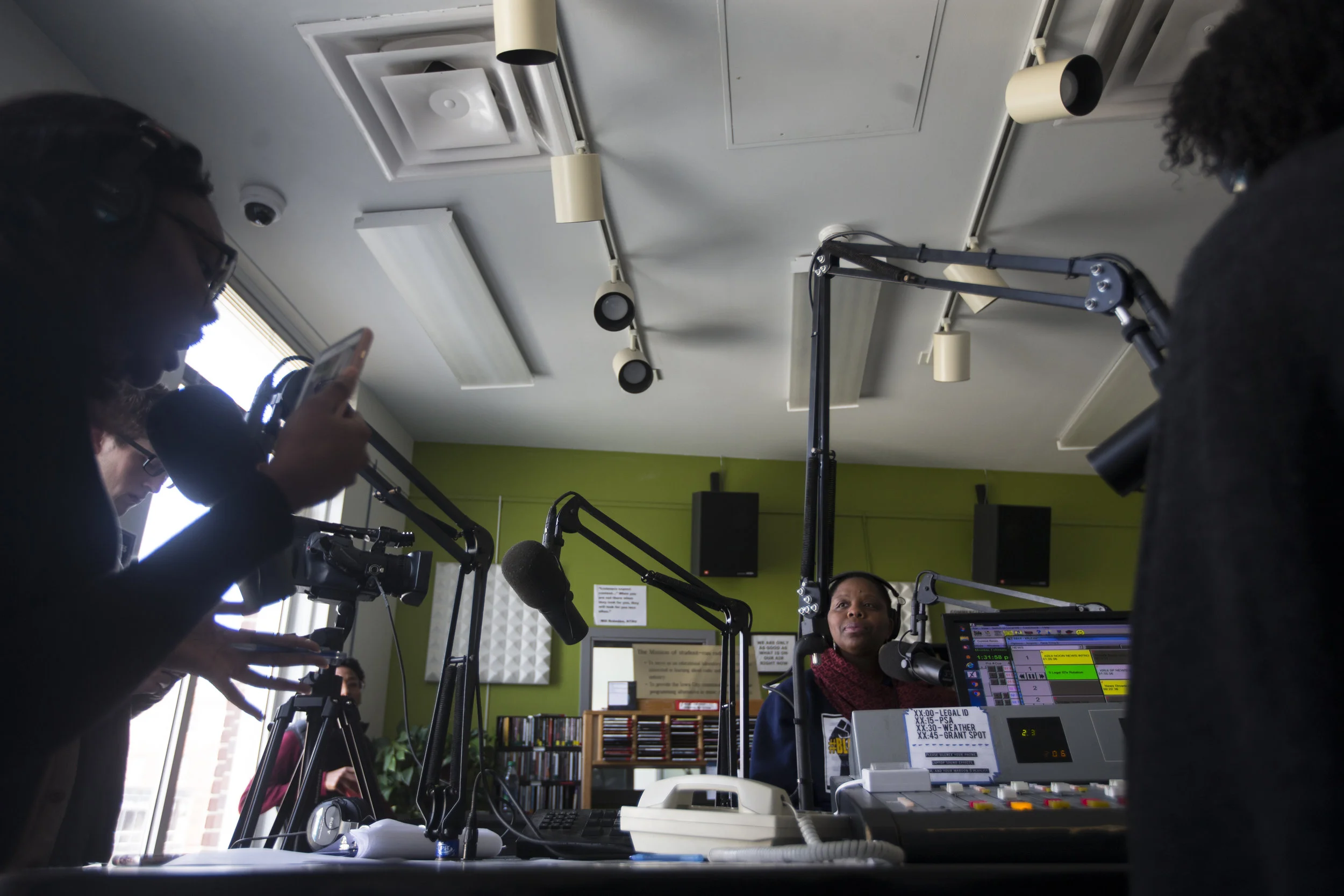  Patrisse Cullors, an artist based in Los Angeles and a co-founder of the Black Lives Matter movement, speaks during an interview on KRUI, Monday, Feb. 6, 2017, at the Iowa Memorial Union in Iowa City, Iowa. 