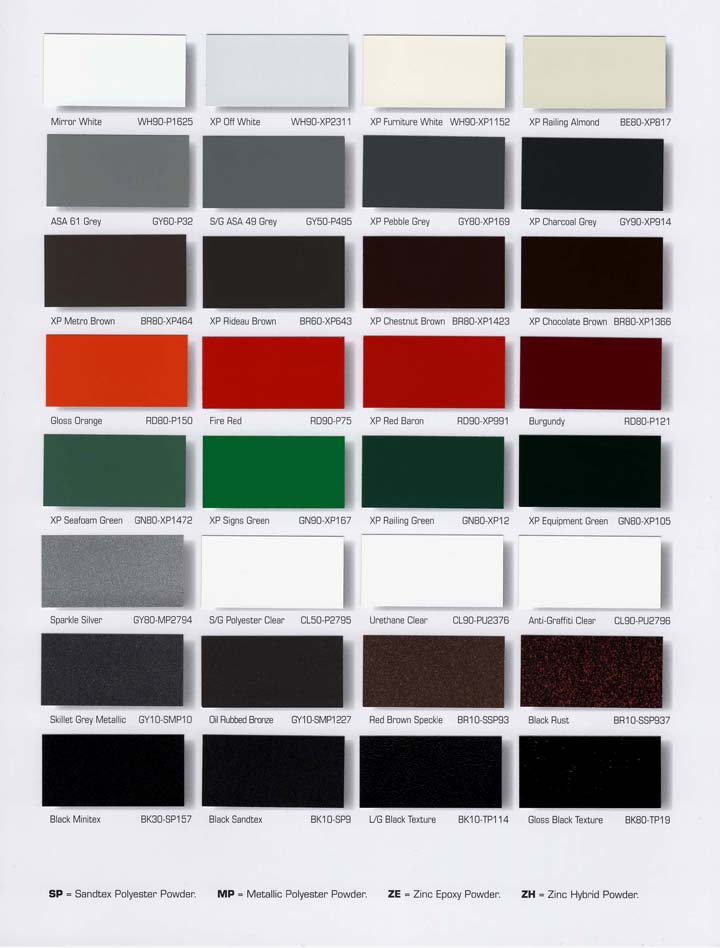The Range Of Colours Powder Coating Cadillac Coatings Paint Edmonton Alberta - Colors Spec Paint Edmonton