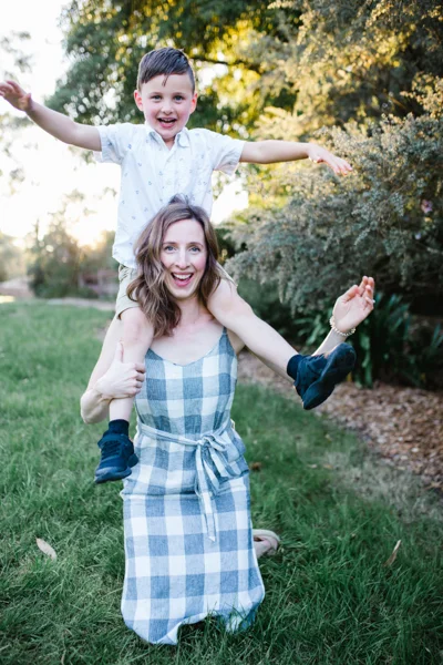 Family photography mother and son natural backlight