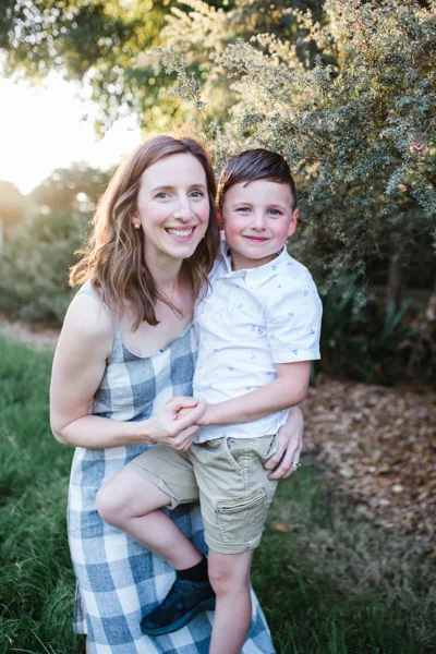 Family photography melbourne mother son natural backlight sunset