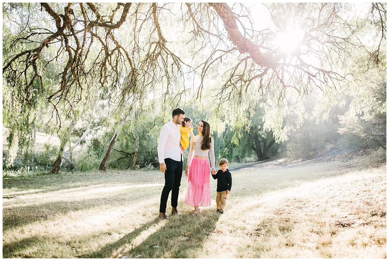 Melbourne Family Photographer backlight sunrise colourful young kids beautiful mum