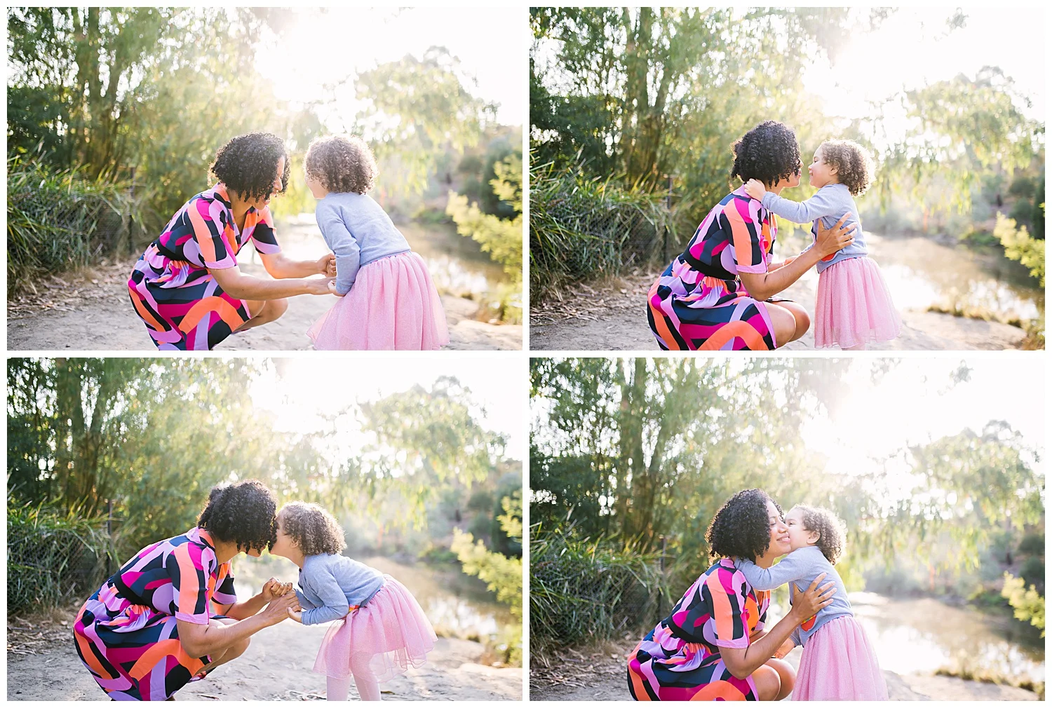 Mother and daughter family photographer photography portrait sunrise sunset black and white candid natural light sunlight