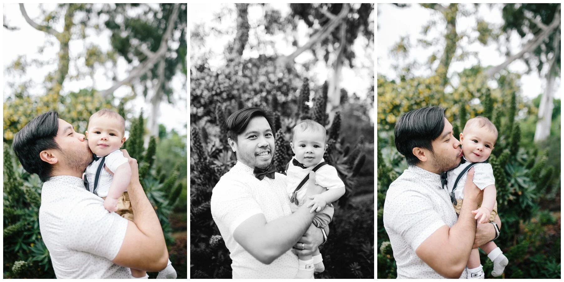 Balwyn family photographer photography father and baby son rose garden