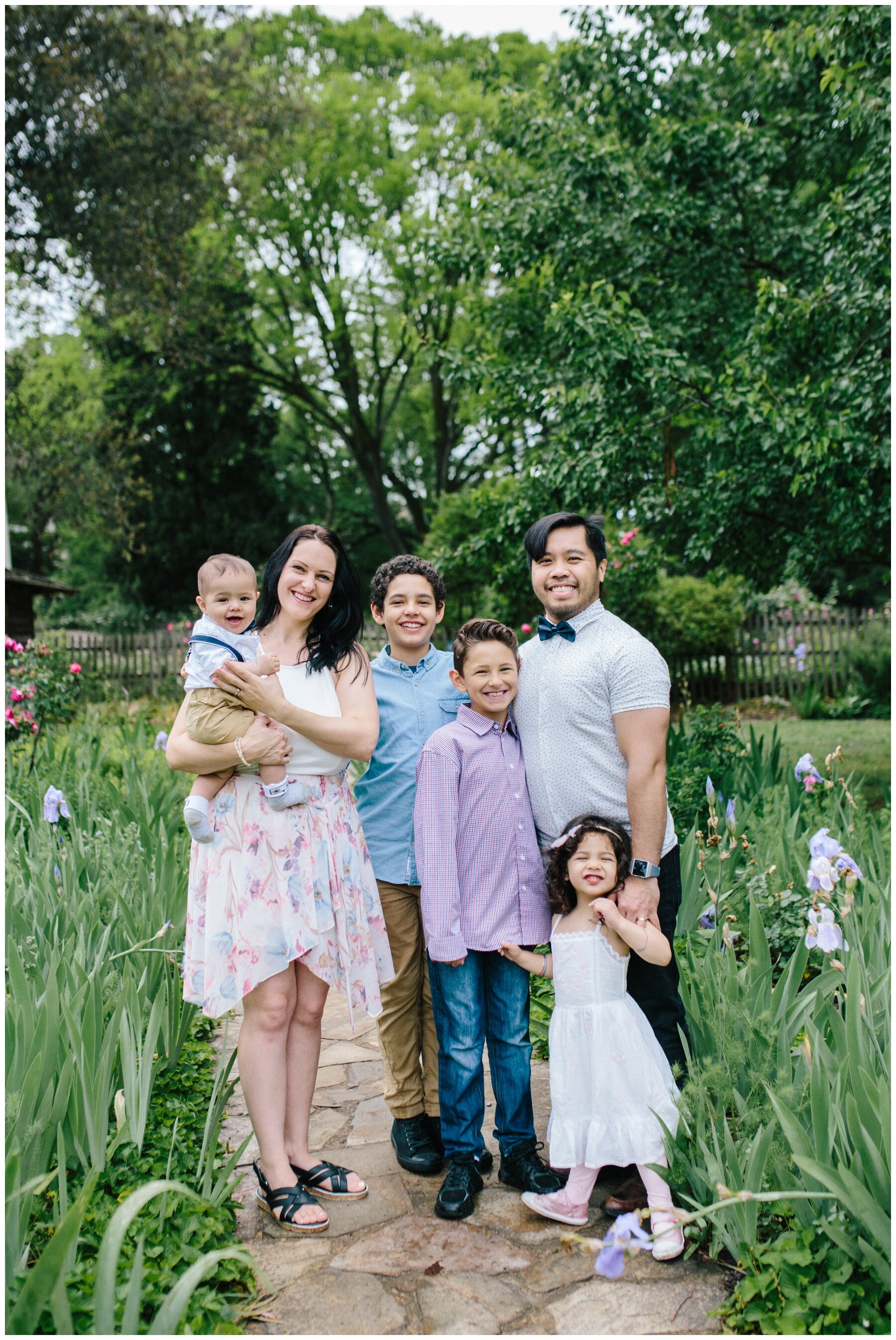 Ivanhoe family photographer photography mother and baby son rose garden