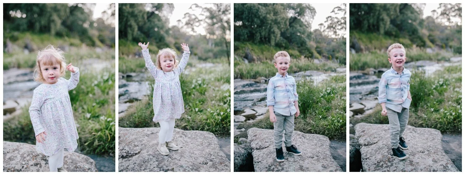 Glen Iris family photographer siblings daughter backlight natural sunset melbourne candid summer autumn