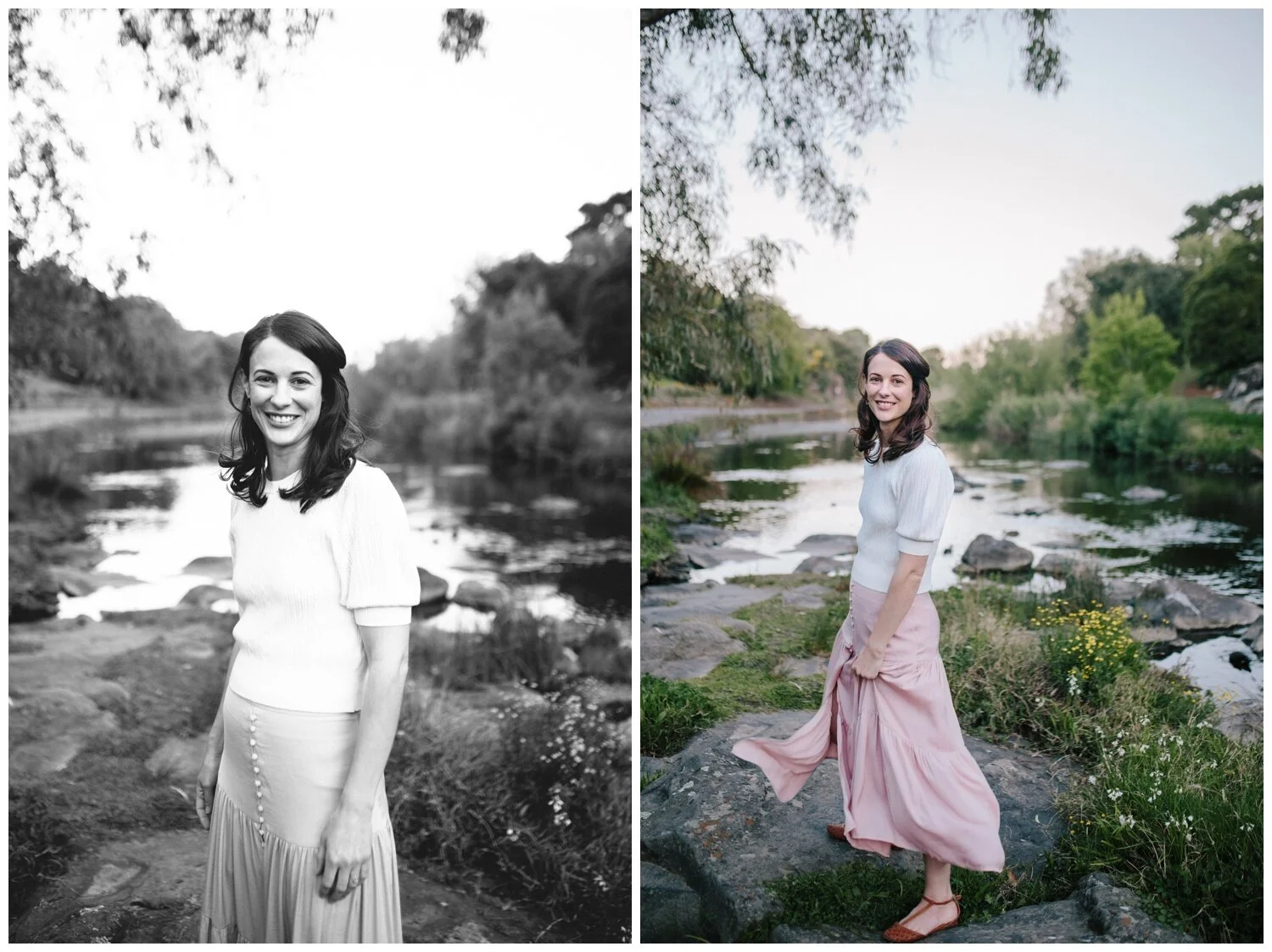 Caulfield family photographer mother mum motherhood session portrait backlight natural sunset melbourne candid summer autumn garden