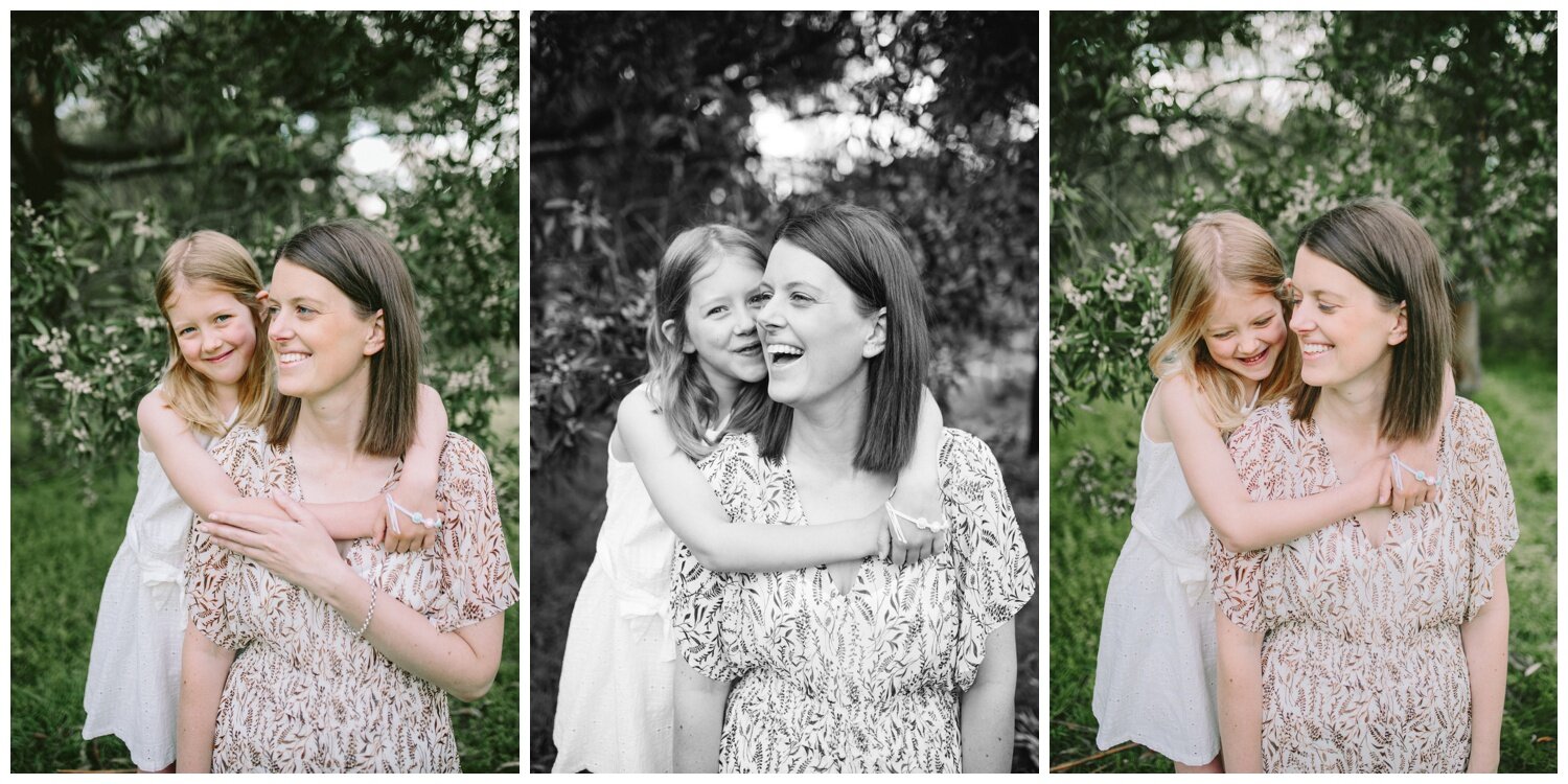 Burwood Family Photographer. Outdoor Photography session. Sunrise. Spring. Garden photography. Candid. Natural light. girl. Motherhood photography. Mother and daughter.