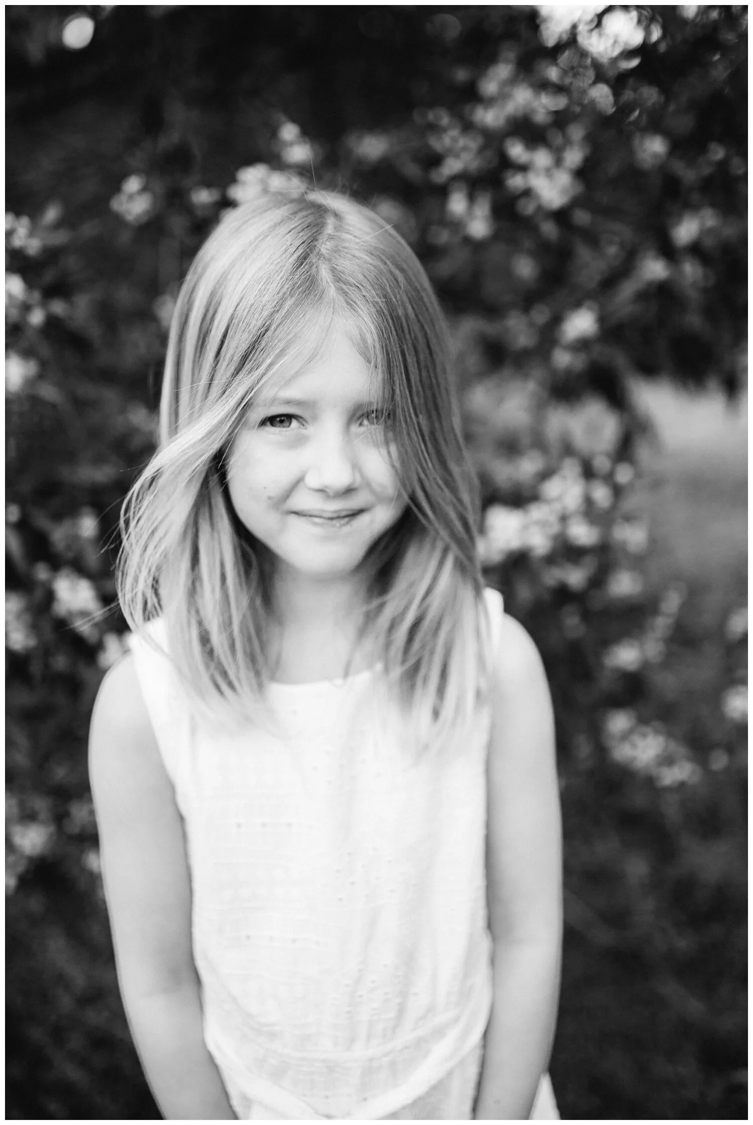 Camberwell Family Photographer. Outdoor Photography session. Sunrise. Spring. Garden photography. Candid. Natural light. Black and white portrait. 