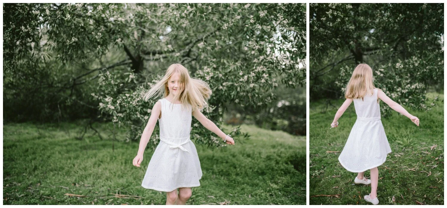 Surrey Hills Family Photographer. Outdoor Photography session. Sunrise. Spring. Garden photography. Candid. Natural light. girl.