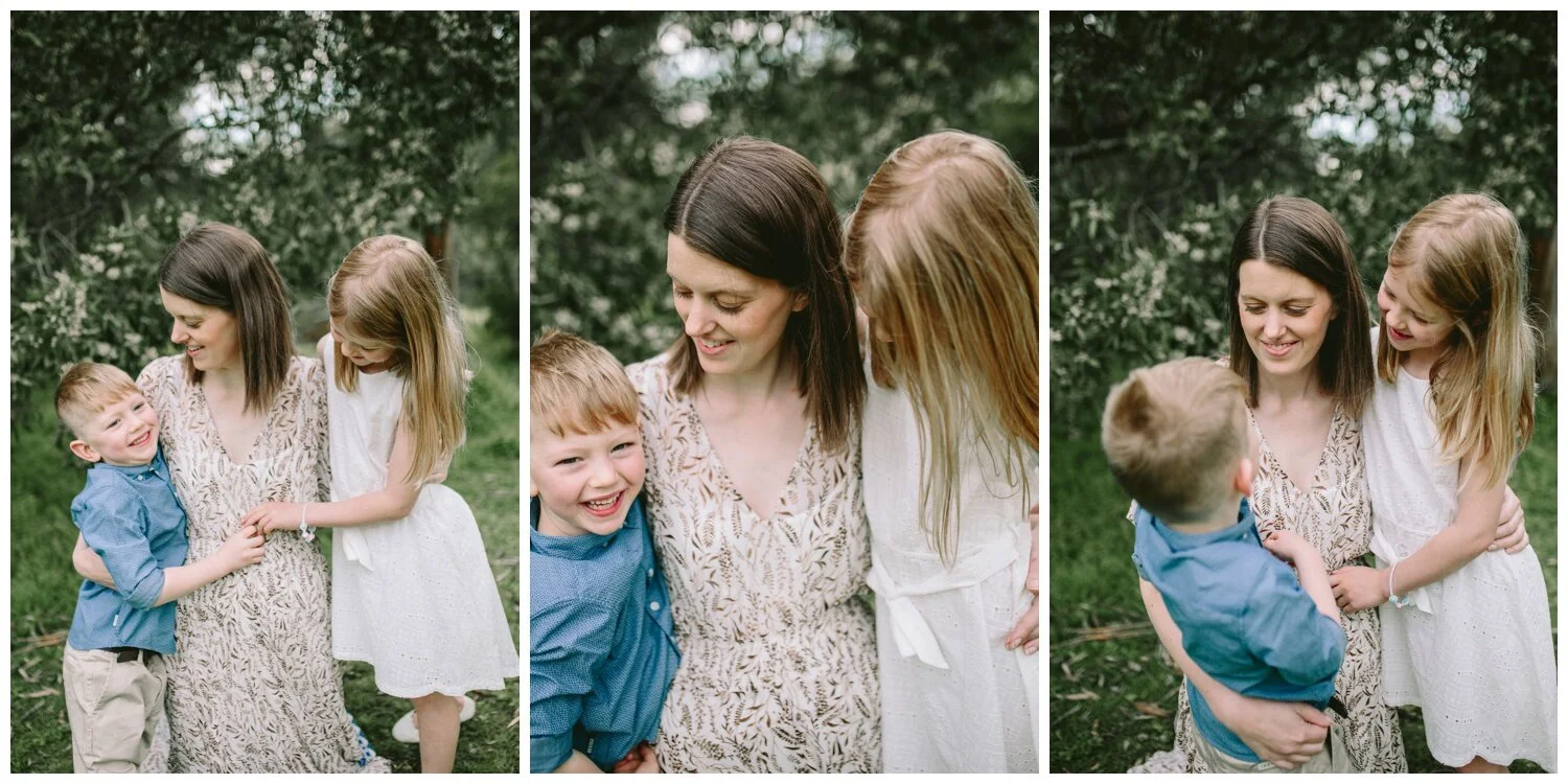 Caulfield Family Photographer. Outdoor Photography session. Sunrise. Spring. Garden photography. Candid. Natural light. Motherhood photography. Women’s portrait. Magazine style.