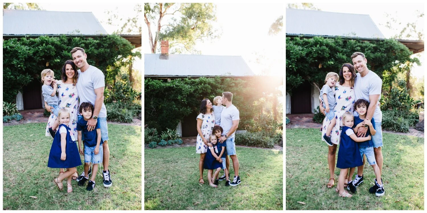 Eltham family photographer. Natural family photography. Siblings. Brother and sister. Backlight. Natural light. Sunset. Sunrise. Melbourne. Candid summer autumn spring garden