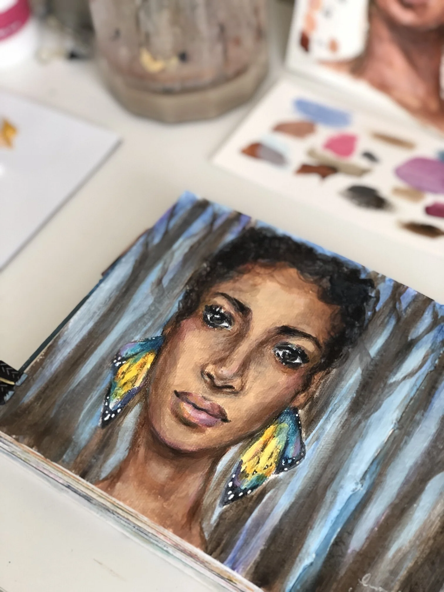 Art Journal Faces Lesson 1 — A painted page