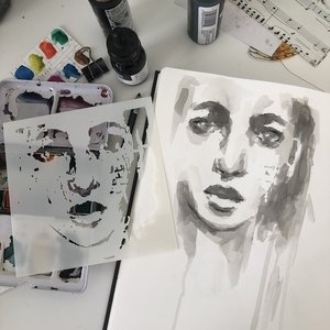 Mixed Media Art Stencil For Painting — A painted page