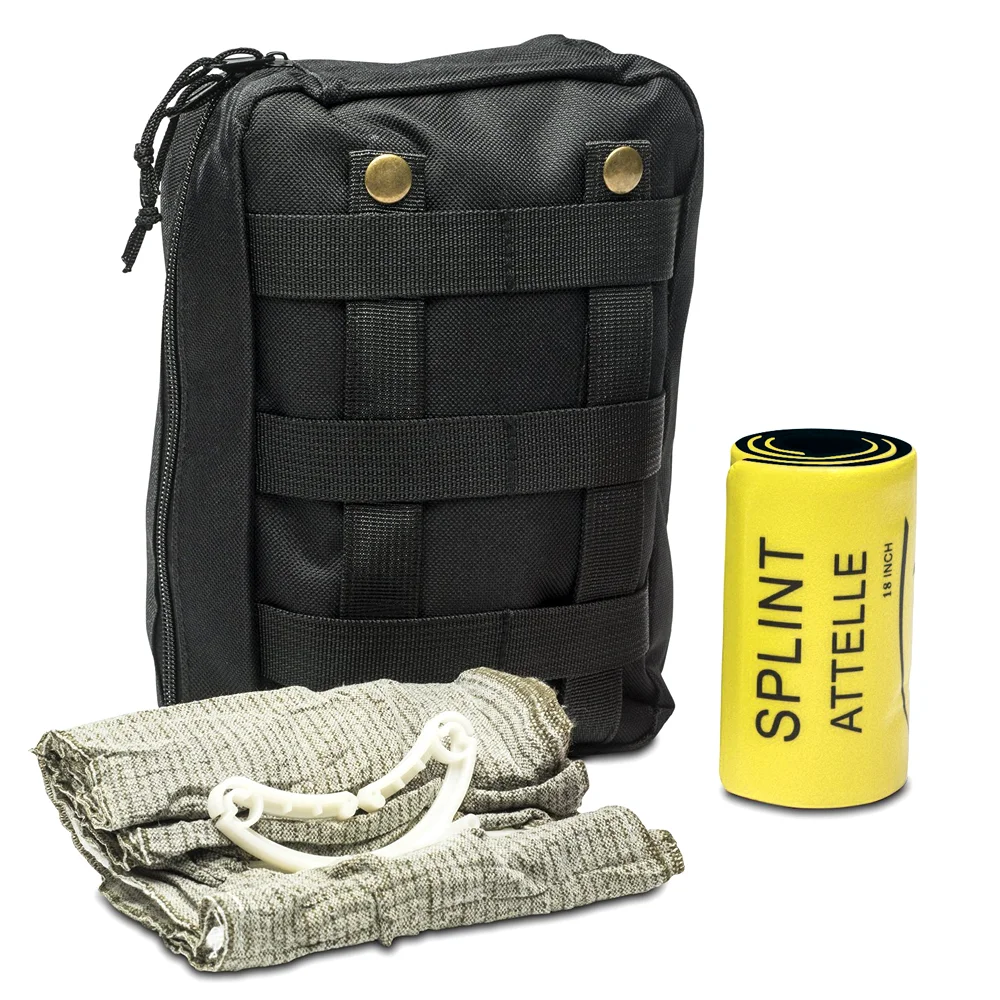 Tactical First Aid Kit - IFAK - Survival Trauma Medical Kit with Israeli Bandage and Splint - Military, Wilderness, Emergency, Home, Car, Truck - Fully Stocked Medic Kits