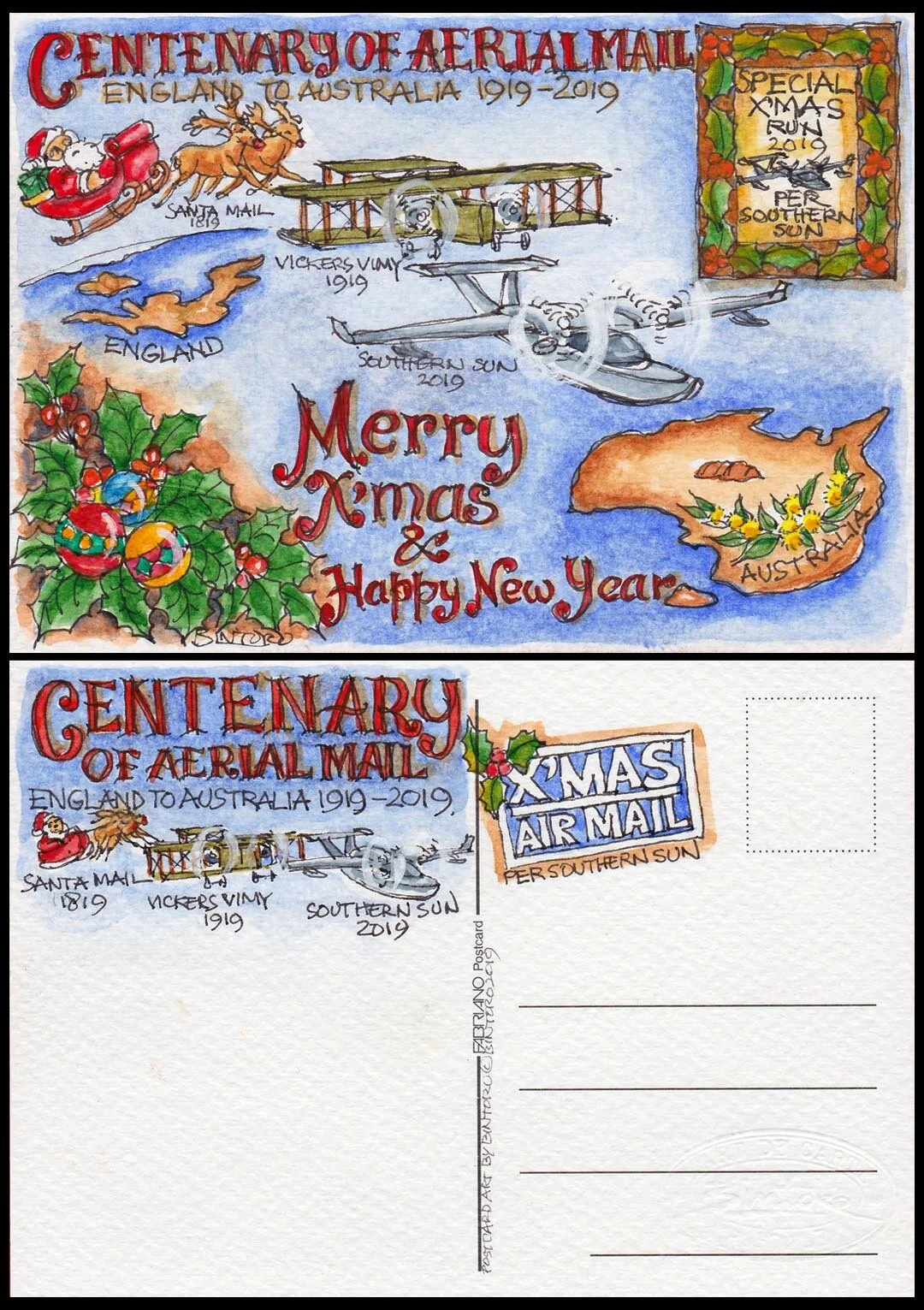 Epic Flight Centenary -  Christmas Postcard