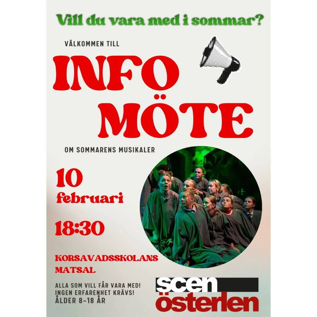 En sommar p&aring; Scen &Ouml;sterlen - det &auml;r n&aring;got v&auml;ldigt magiskt, det vet alla ni hundratals som st&aring;tt p&aring; v&aring;ra scener sedan starten 1999! 😍

Nu vill vi h&auml;lsa b&aring;de gamla och nya deltagare v&auml;lkomna