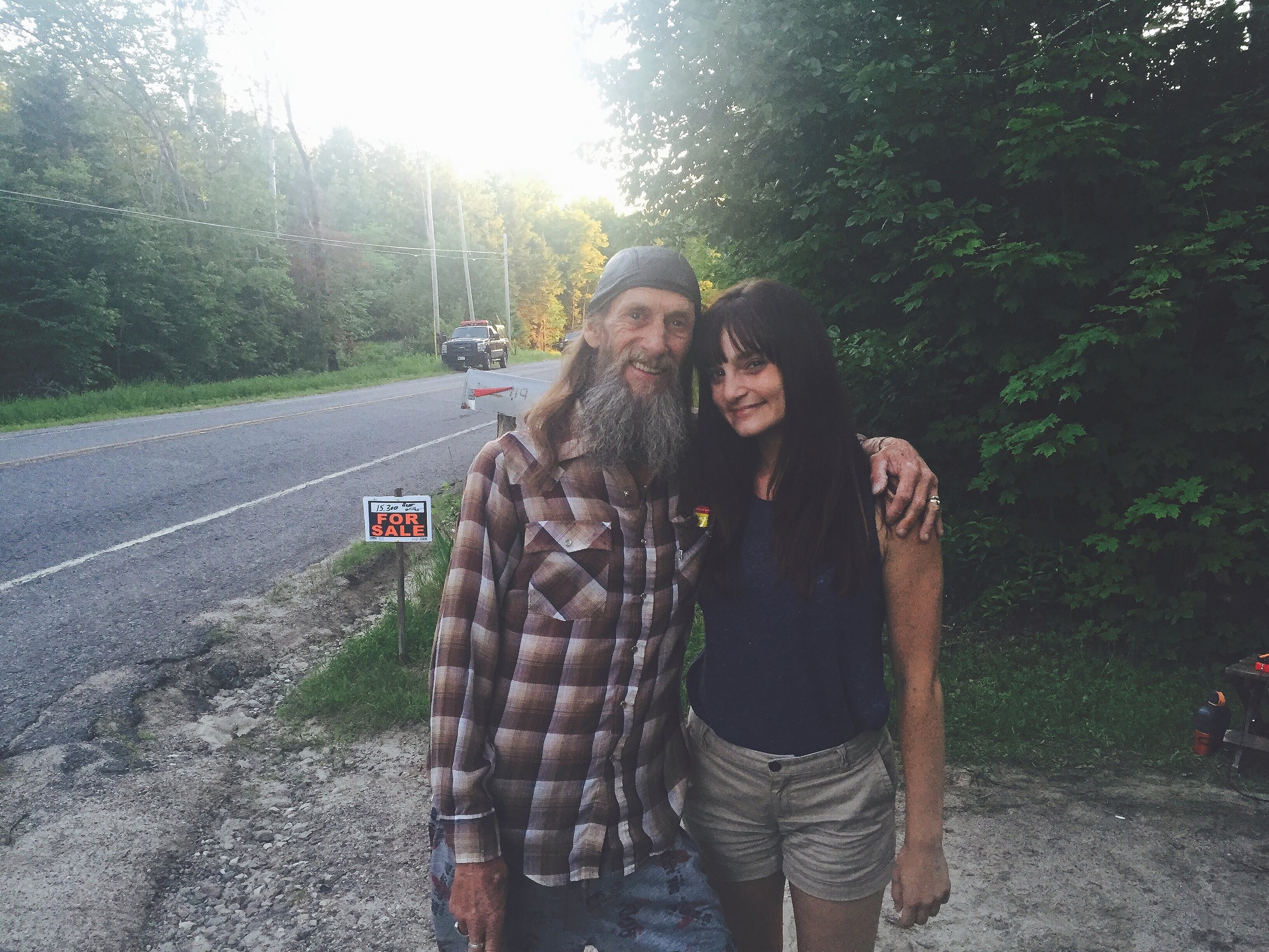  Chelsia and "Slim" — who is known in Malone by thie apt moniker— stand in Slim's driveway off of Fayetteville Road in Malone, N.Y. on the day Richard Matt was shot and killed. Law enforcement descended upon the area right in front of Slim's house, e