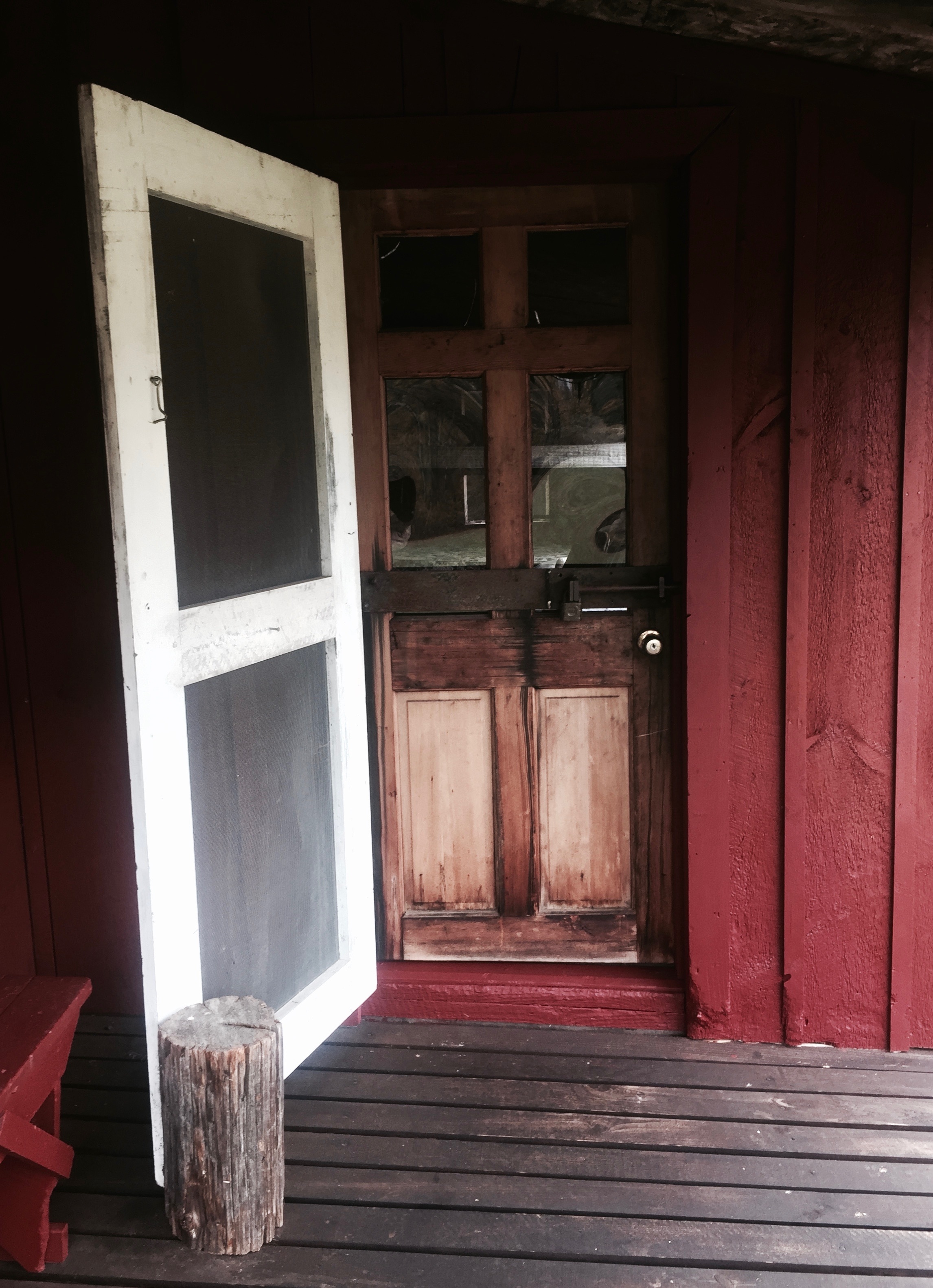  The front door to the Doll House, one of the many cabins David Sweat and Richard Matt raided while on the run.  (Chelsia Rose Marcius/Oct. 16, 2016)  