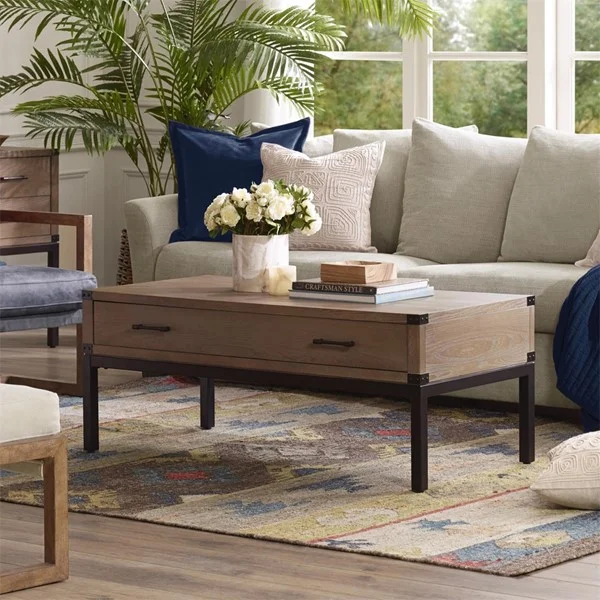 industrial wood coffee table