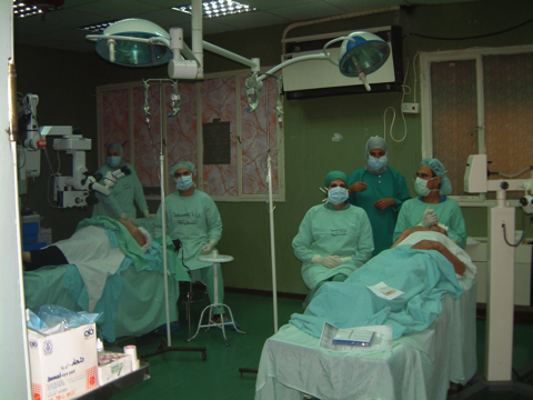 In the operating theatre together with Dr Ernesto Basauri.