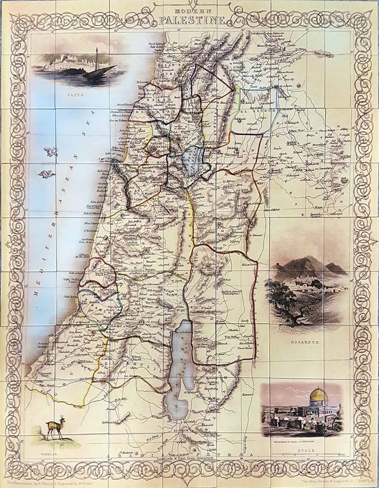 Ceramic tile map of Palestine. [Photo: Balian Ceramics, Jerusalem]