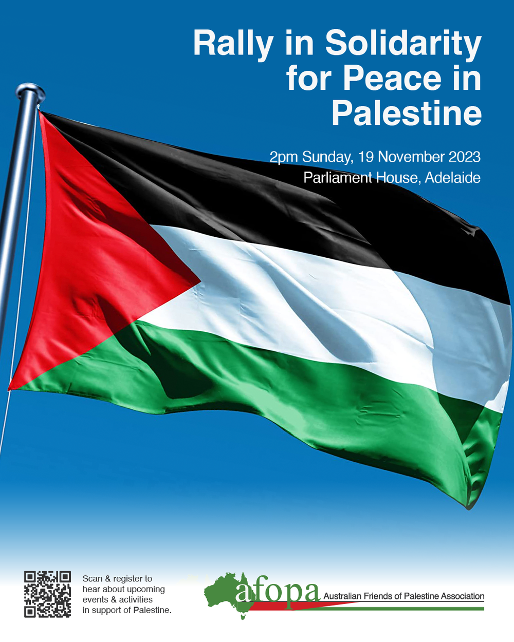 Next Adelaide Rally! STAND WITH PALESTINE - 2pm Sunday 19 November