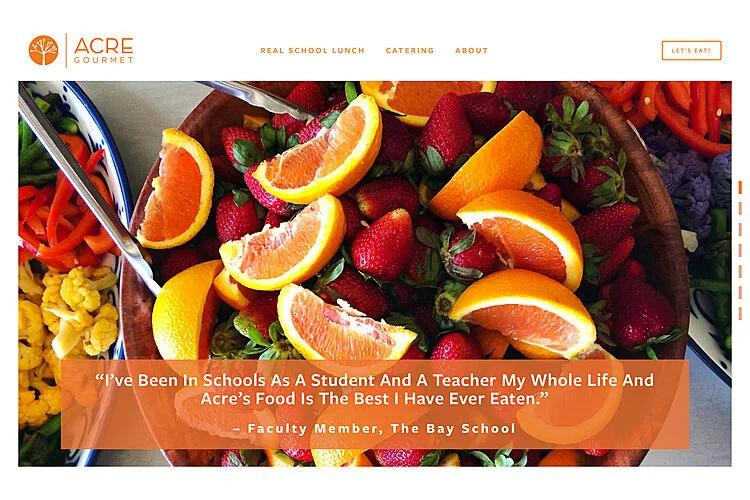 Grae Media provides website design services to small businesses, non-profit organizations, and individuals. We also offer monthly website support packages and hourly consultations for those who need help coming up with a game plan. Above is a screenshot of a website we created for Acre Gourmet, a high-end catering company serving San Francisco Charter Schools.