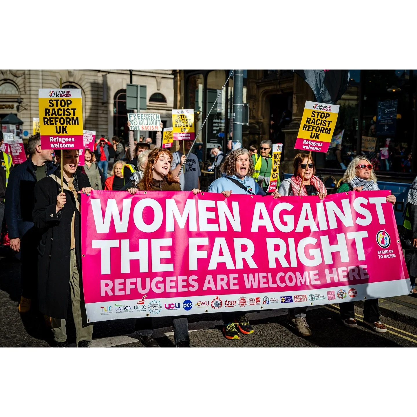 Leeds stand up to racism march and rally. 11.10.25
The sun shone for the people of Leeds standing against racism and the far right. This was probably one of the largest marches that Leeds has seen since the early days of the Leeds for Palestine march