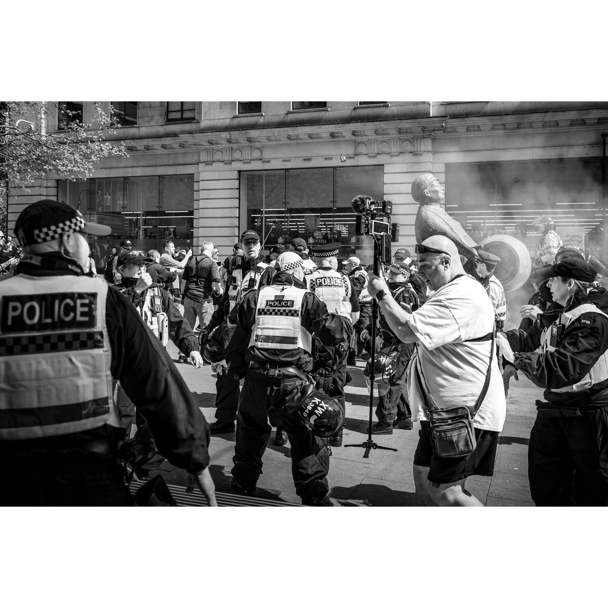Leeds City Centre Saturday 26.04.26
More from the events in Leeds last week.

#leeds #bnwstreetphotography #standuptoracism #blackandwhite #protest