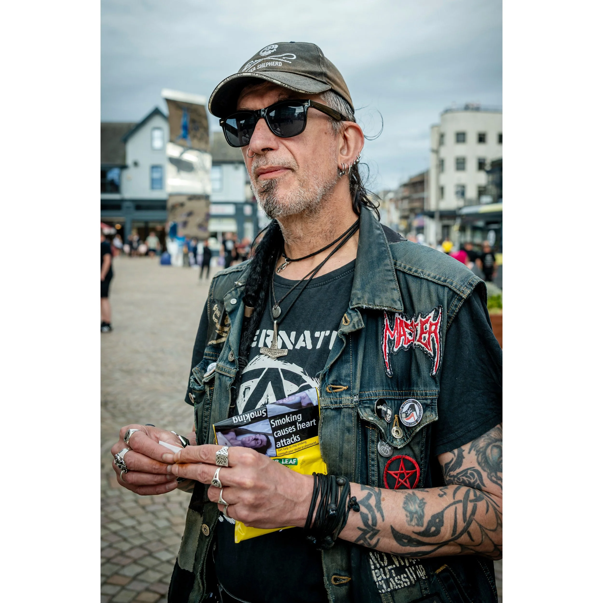 Blackpool Punk Portraits. Enjoying a rollie.

#punk #blackpool #punksnotdead #streetportrait #punkrock