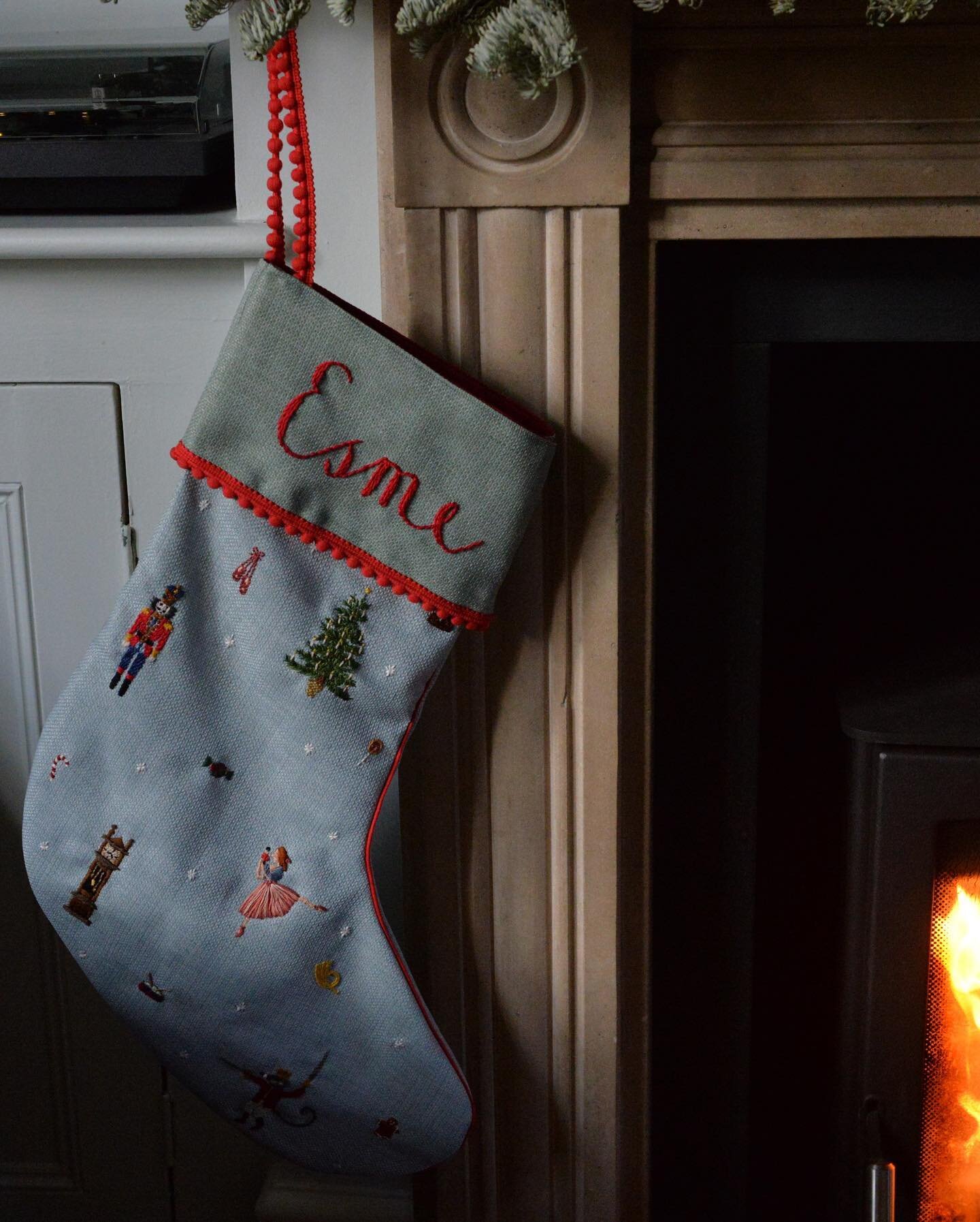 Here it is - Esme&rsquo;s finished stocking. Sewn in little pieces, a nap here and a nap there.