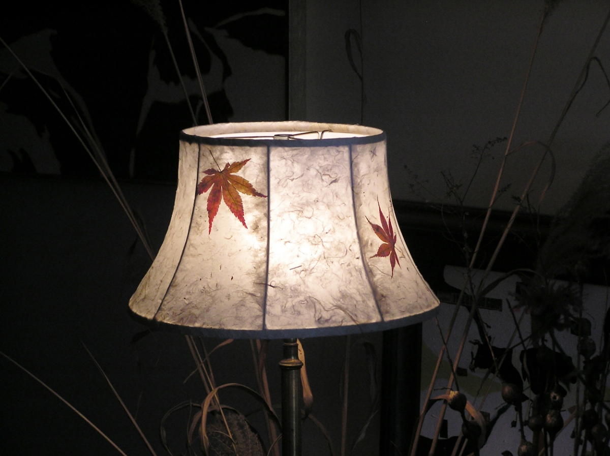  Catherine's beautiful handmade paper lamp shade. 