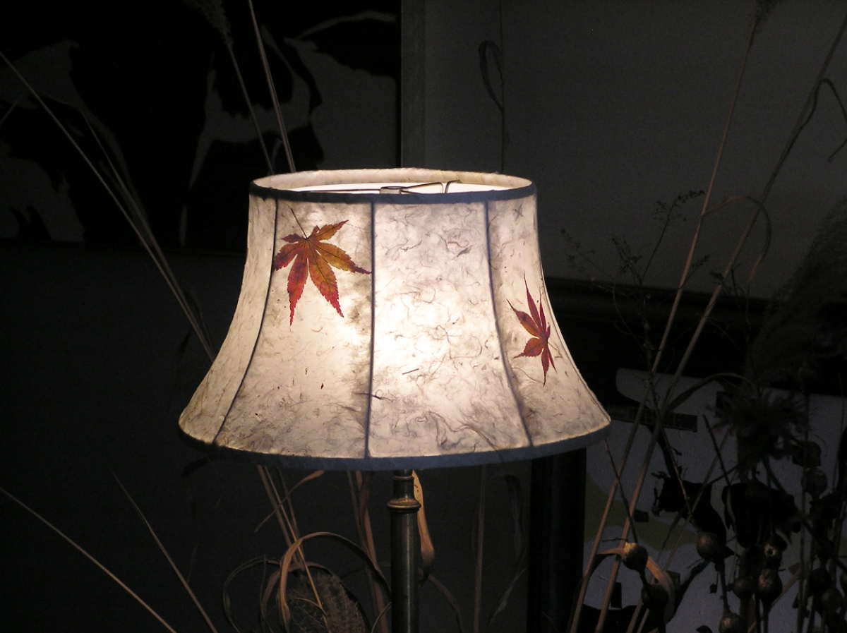 Catherine's beautiful handmade paper lamp shade.