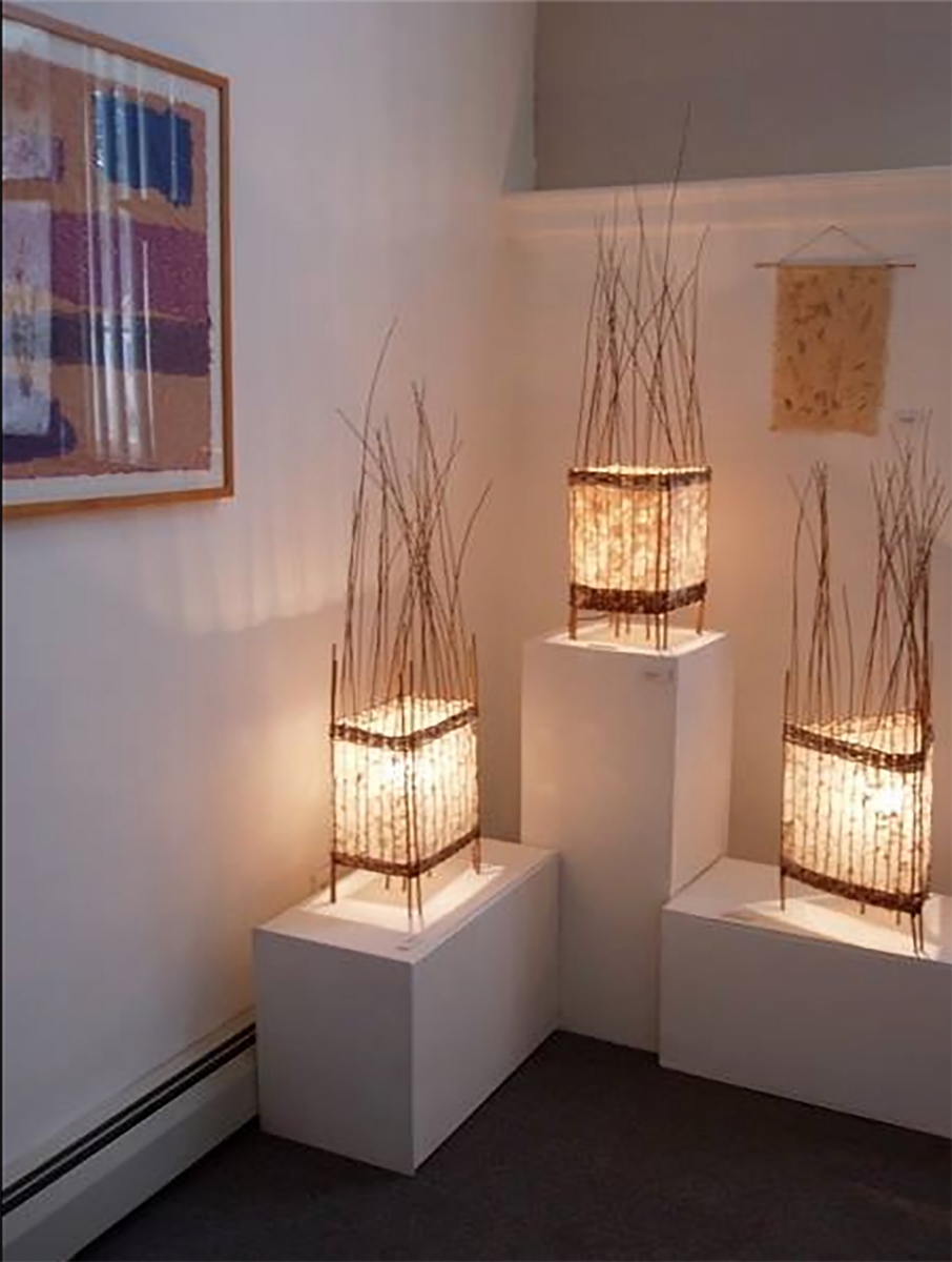  Lamps by Bonnie Gale on exhibit. 