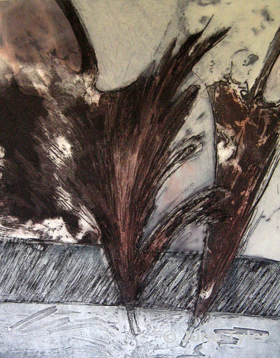 "Pas de deux" 1987 Color Intaglio 9.75" x 7.75" (image size)